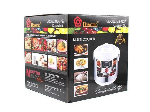 Мультиварка Domotec MS-7727 5 л 900 Вт, 12 режимів, Мультиварка електрична кухонна з чашею - Фото 2