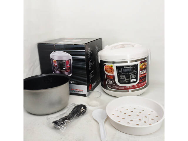 Мультиварка Domotec MS-7727 5 л 900 Вт, 12 режимів, Мультиварка електрична кухонна з чашею - Фото 2