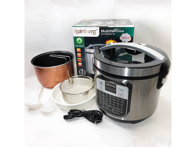Мультиварка пароварка Rainberg RB-6209 45 програм 6л 1000W, Сенсорна мультиварка рисоварка - Фото 2
