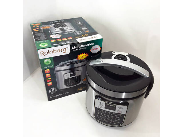 Мультиварка пароварка Rainberg RB-6209 45 програм 6л 1000W, Сенсорна мультиварка рисоварка - Фото 3