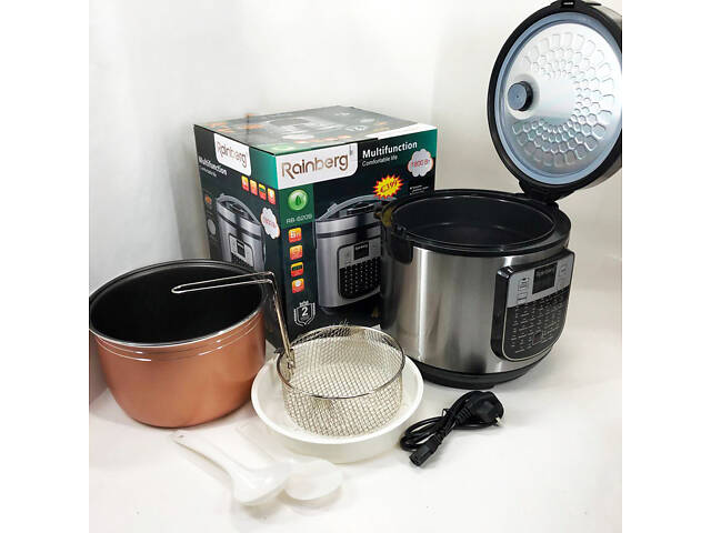 Мультиварка пароварка Rainberg RB-6209 45 програм 6л 1000W, Сенсорна мультиварка рисоварка - Фото 9