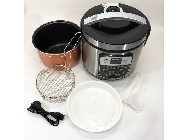 Мультиварка пароварка Rainberg RB-6209 45 програм 6л 1000W, Сенсорна мультиварка рисоварка - Фото 12