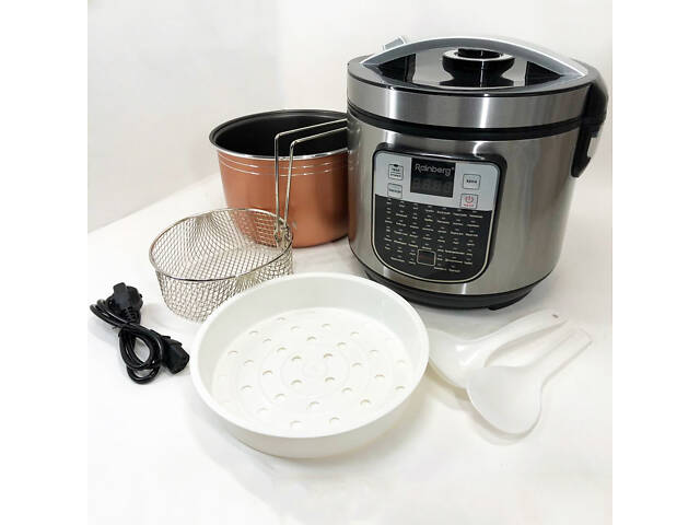 Мультиварка пароварка Rainberg RB-6209 45 програм 6л 1000W, Сенсорна мультиварка рисоварка - Фото 14