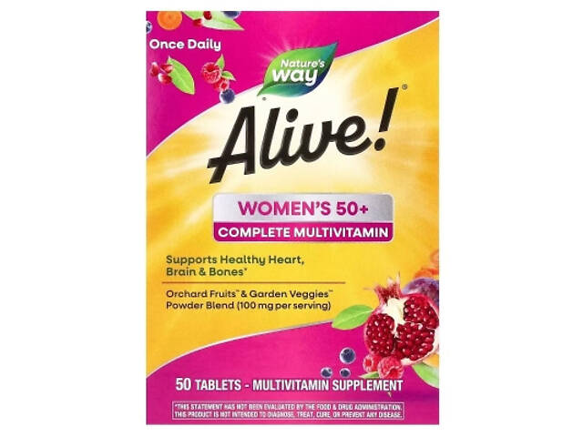 Мультивітамін Nature's Way Мультивітаміни повного комплексу для жінок 50+, Alive! Women (NWY-13662) - Фото 2