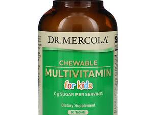 Мультивітаміни для дітей, жувальні мультивітаміни для дітей, Dr. Mercola, 60 жувальних таблеток.