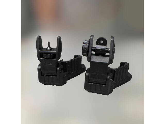 Мушка и целик 45°, DLG Tactical DLG-185, высокие, складные, на Picatinny - Фото 1