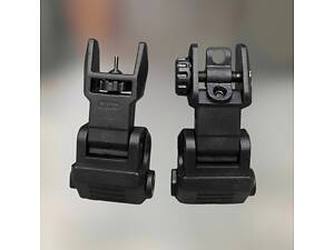 Мушка и целик высокие, DLG TACTICAL (DLG-167), цвет Черный, съемные на Picatinny, откидные