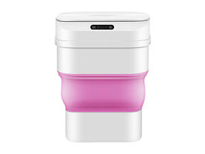 Мусорное ведро автоматическое складное с сенсорной крышкой от 8 л до 17.5 л Розовый