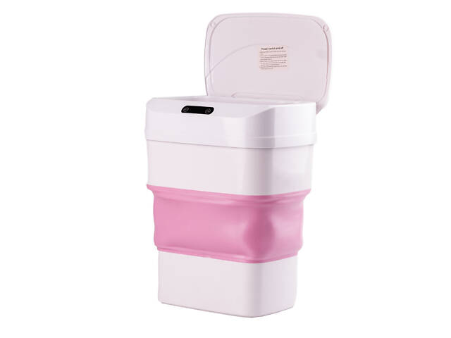 Мусорное ведро автоматическое складное с сенсорной крышкой от 8 л до 17.5 л Розовый - Фото 2