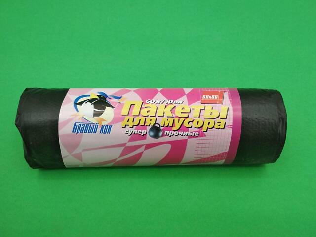 Пакети для сміття КОК Супер міцні - 60л, НD, 10шт/рул - Фото 1