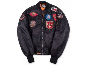 Бомбер Top Gun MA-1 Nylon Bomber Jacket with Patches (черный)
