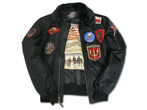 Бомбер Top Gun Official B-15 Flight Bomber Jacket with Patches (черный)