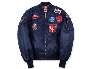 Летняя куртка Top Gun MA-1 with Patches (синяя)