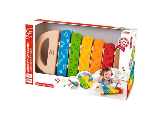 Музична іграшка Hape дерев'яний ксилофон Райдуга (E0606) - Фото 1