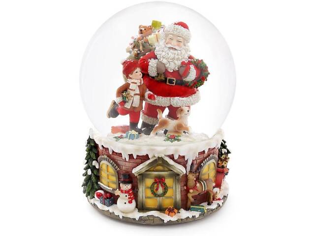 Музыкальный водяной шар santa with gifts с подсветкой 16см BonaDi DP219453 Музыкальный водяной шар santa with gifts с подсветкой 16см BonaDi DP219453