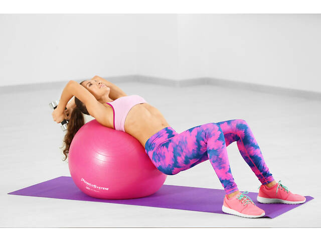 М'яч для фітнесу (фітбол) Power System PS-4018 Ø85 cm PRO Gymball Pink - Фото 5
