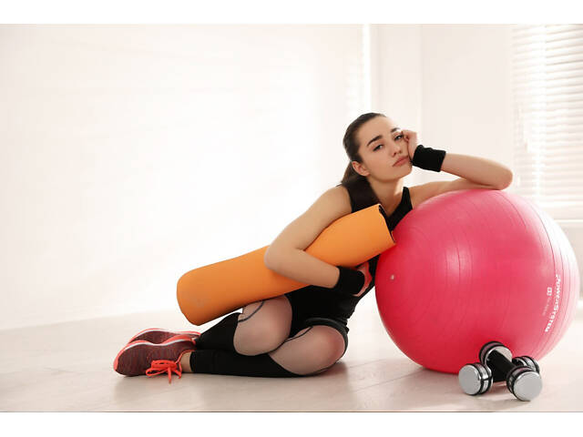 М'яч для фітнесу (фітбол) Power System PS-4018 Ø85 cm PRO Gymball Pink - Фото 7