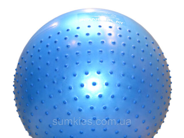 М'яч для фітнесу (фітбол) напівмасажний PowerPlay 4003 Ø65 cm Gymball Синій + помпа - Фото 8