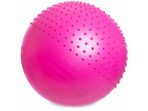 М'яч для фітнесу фітбол напівмасажний Zelart 2 в 1 85 см FI-4437-85 PVC, 1400 г ABS Фіолетовий (SK001481)