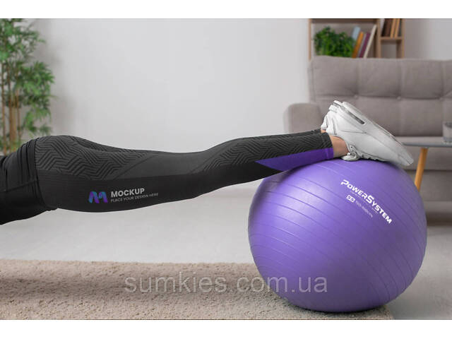 М'яч для фітнесу (фітбол) Power System PS-4011 Ø55 cm PRO Gymball Purple - Фото 2