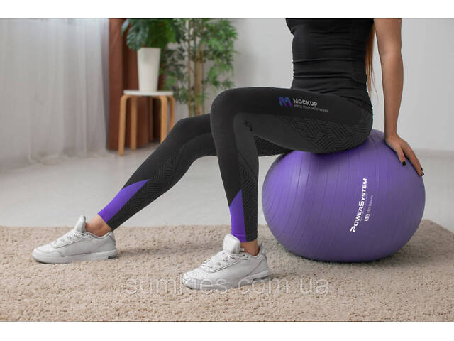 М'яч для фітнесу (фітбол) Power System PS-4011 Ø55 cm PRO Gymball Purple - Фото 3