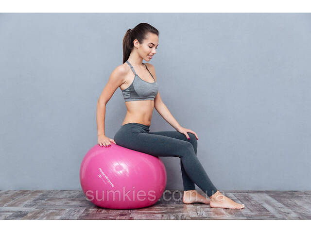 М'яч для фітнесу (фітбол) Power System PS-4013 Ø75 cm PRO Gymball Pink - Фото 4