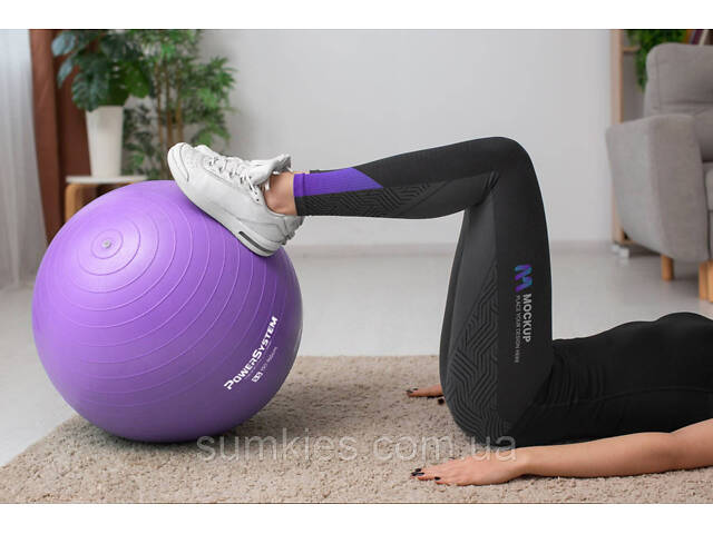М'яч для фітнесу (фітбол) Power System PS-4011 Ø55 cm PRO Gymball Purple - Фото 6