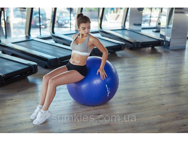 М'яч для фітнесу (фітбол) Power System PS-4011 Ø55 cm PRO Gymball Blue - Фото 7