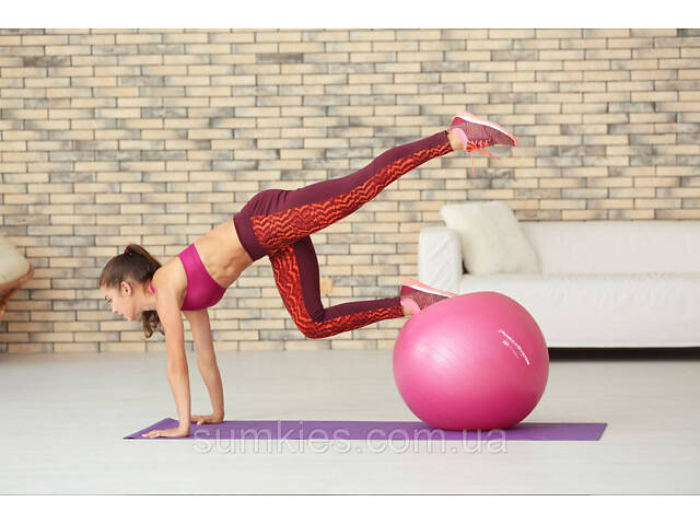М'яч для фітнесу (фітбол) Power System PS-4013 Ø75 cm PRO Gymball Pink - Фото 9