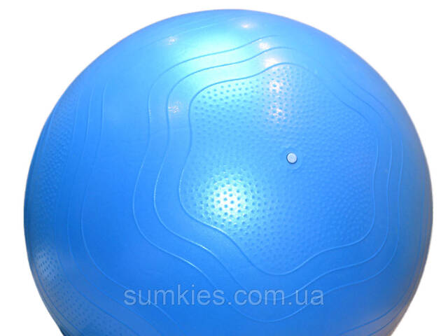 М'яч для фітнесу (фітбол) укріплений PowerPlay 4000 Ø65 cm Premium Gymball Anti-Burst Синій + помпа - Фото 5