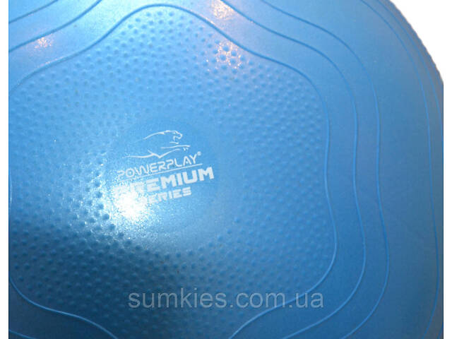 М'яч для фітнесу (фітбол) укріплений PowerPlay 4000 Ø65 cm Premium Gymball Anti-Burst Синій + помпа - Фото 7