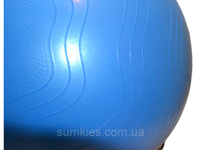 М'яч для фітнесу (фітбол) укріплений PowerPlay 4000 Ø65 cm Premium Gymball Anti-Burst Синій + помпа - Фото 9
