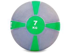 М'яч медичний Zelart Ball FI-5122-7 7кг Сірий-Зелений