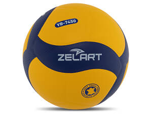 Мяч волейбольный Zelart VB-7450 №5 Желто-синий