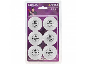 Мячи для настольного тенниса JOOLA ROSSI 3* (6шт, блістер, білі) 443200
