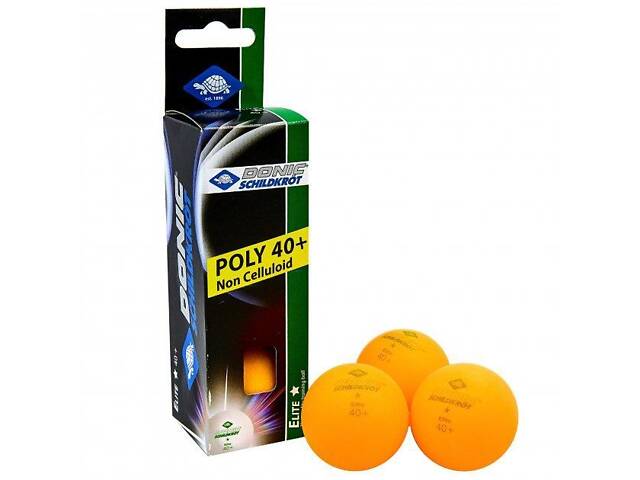 Мячи Donic Elite 1звезда (3шт.) 40+ orange 608318-40+ - Фото 1