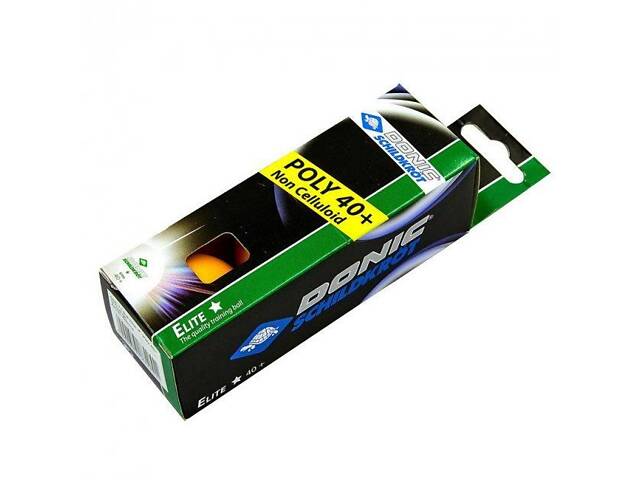 Мячи Donic Elite 1звезда (3шт.) 40+ orange 608318-40+ - Фото 3