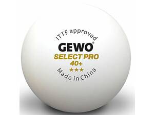Мячики для настольного тенниса Gewo Select Pro 40+ ITTF 6 шт Белый (931059)