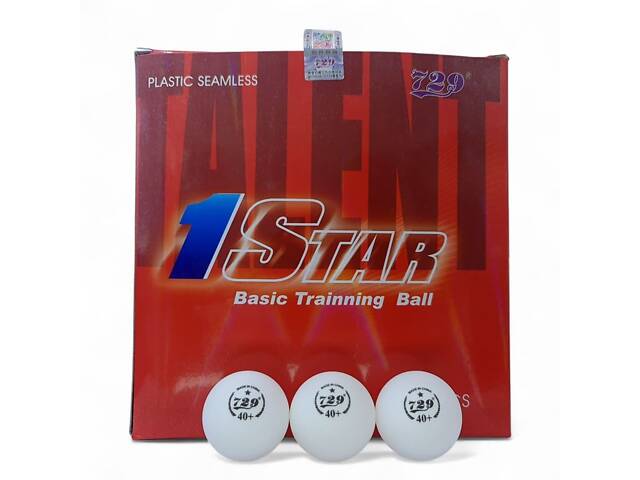 Мячи для настольного тенниса 729 40+ мм 100 шт Белый (C.B.A009) - Фото 1