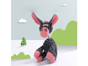 М'яка іграшка для тварин Ослик 11088 21х7х29 см сірий