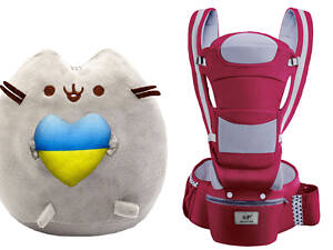 Мягкая игрушка Pusheen cat S&T и Хипсит Baby Carrier 6 в 1 Multicolor (vol-10568)