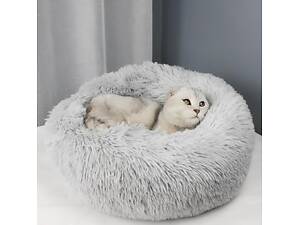 Мягкая лежанка-кровать для собак и кошек RESTEQ 60 см — уютное спальное место для питомца