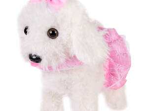 М'який інтерактивний песик Bambi CL1738A/B на повідку Білий