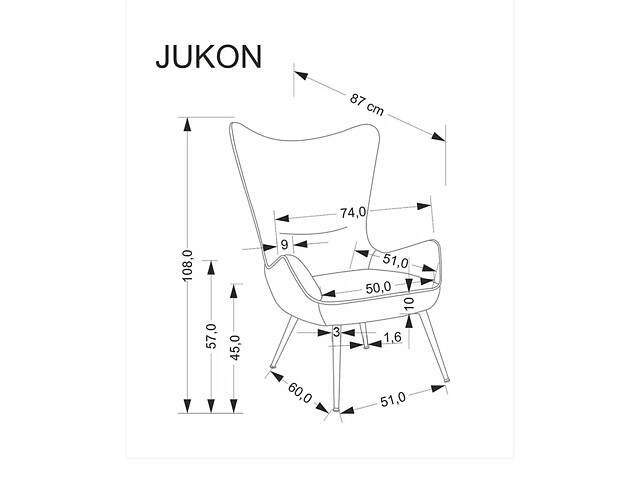 Мягкое кресло Jukon, кремовый / черный - Фото 3