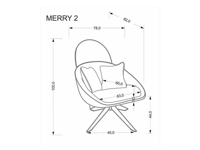 Мягкое кресло Merry 2, капучино / черный - Фото 5