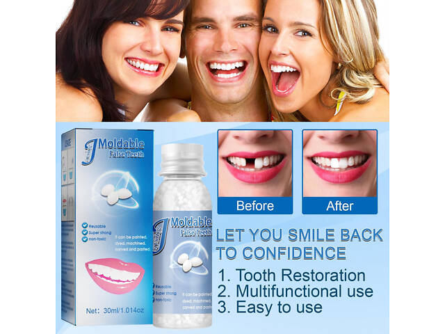 М’який пластик для тимчасового протезування зубів 30 мл — термопластик полікапролактон (ПКЛ) для моделювання, ліплення - Фото 4