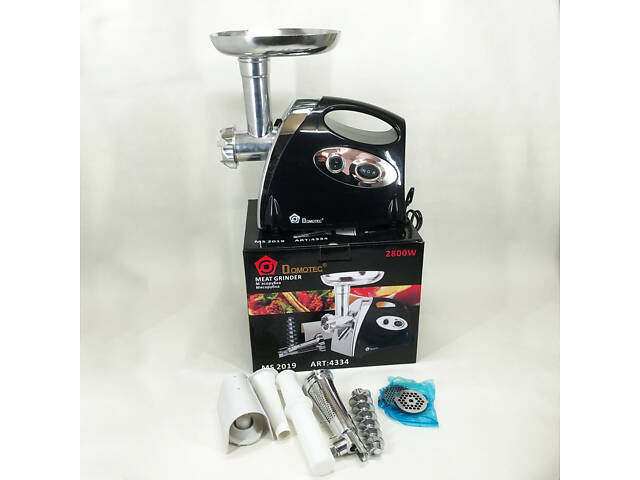 М'ясорубка електрична із соковижималкою Domotec MS-2019 2400 W. Колір: чорний - Фото 3