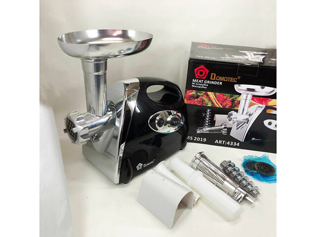М'ясорубка електрична із соковижималкою Domotec MS-2019 2400 W. Колір: чорний - Фото 5