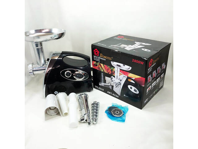 М'ясорубка електрична із соковижималкою Domotec MS-2019 2400 W. Колір: чорний - Фото 6