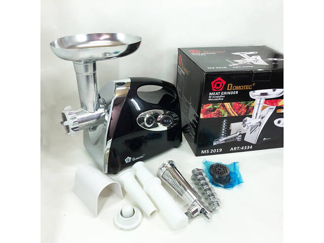 М'ясорубка електрична із соковижималкою Domotec MS-2019 2400 W. Колір: чорний - Фото 7